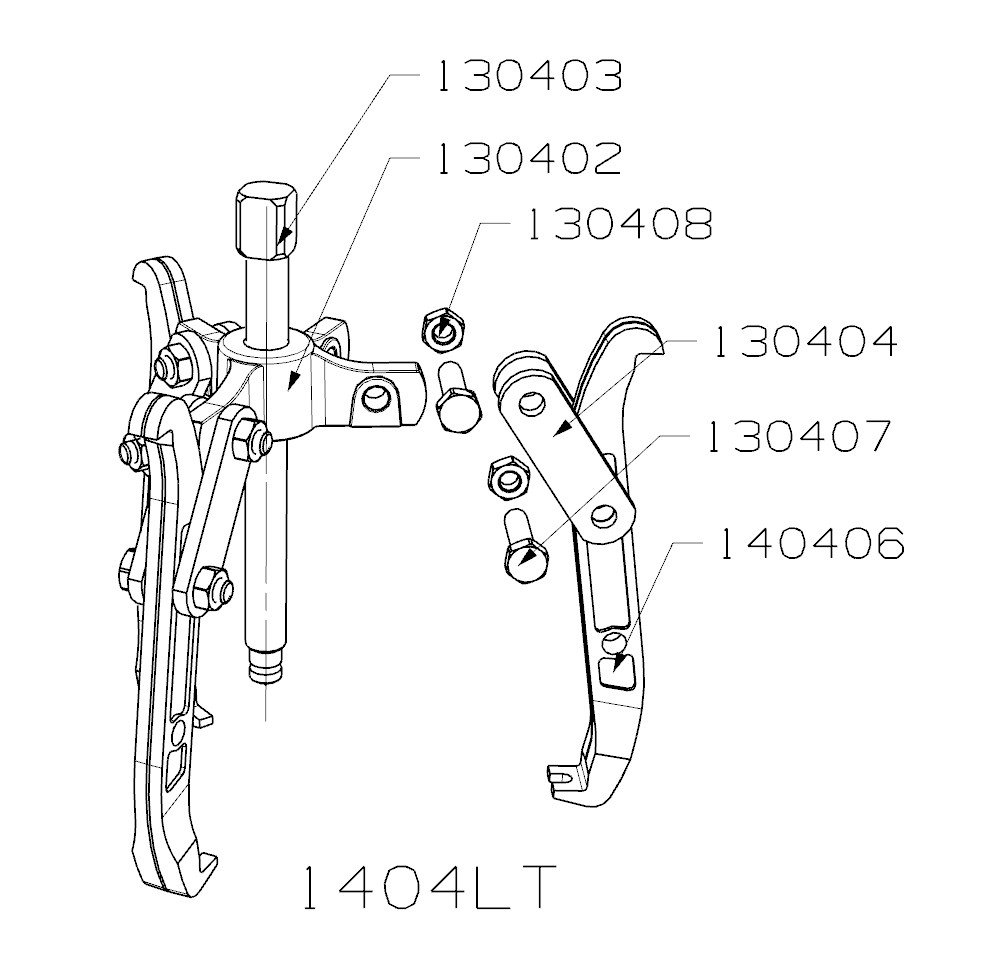 EXTRACTOR REVERSIBLE FORZA SERIE 1400LT DE 3 PATAS LARGAS